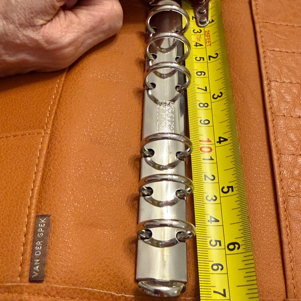 Leather Planner Organizer in Tan - Classic Home Office Accessory - Picture 12 of 13